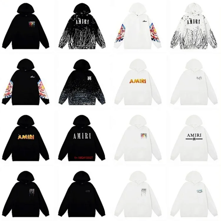 AMIRI ink-splashed paint starry sky crack unicorn arm hoodie sweatshirt