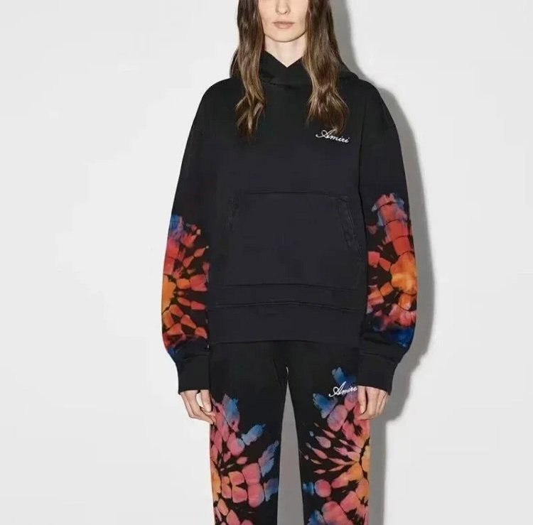 AMIRI ink-splashed paint starry sky crack unicorn arm hoodie sweatshirt -2