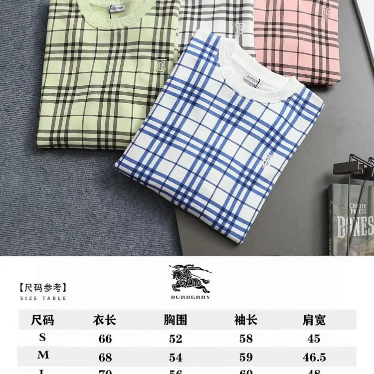  Burberry round neck embroidered long sleeve thin bottoming shirt sweatshirt