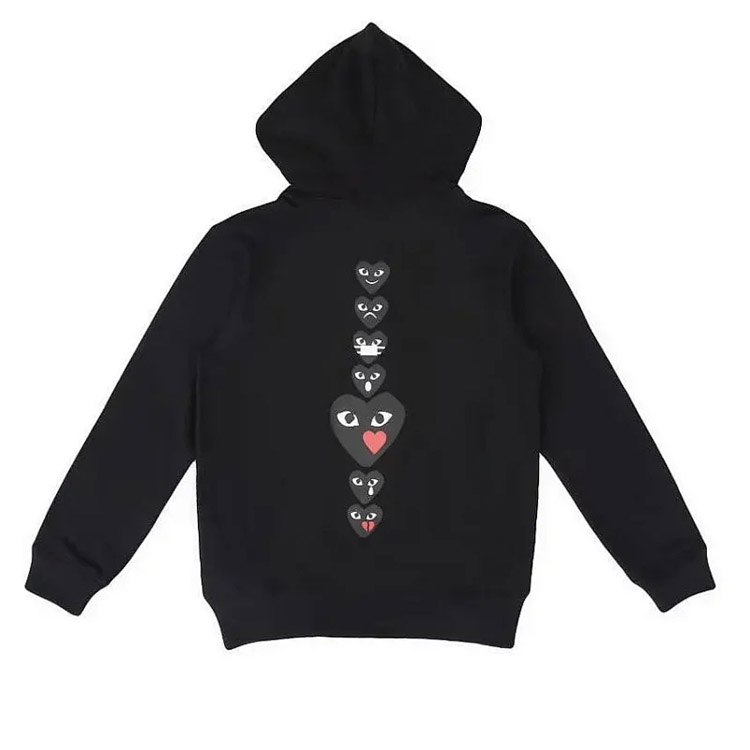 CDG Play Five Hearts Hooded Sweater Jacket Cardigan -2