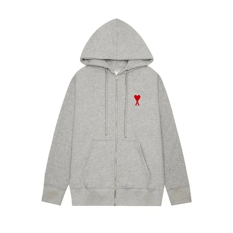 AMIPARIS Zipper Hooded Sweatshirt Jacket -3