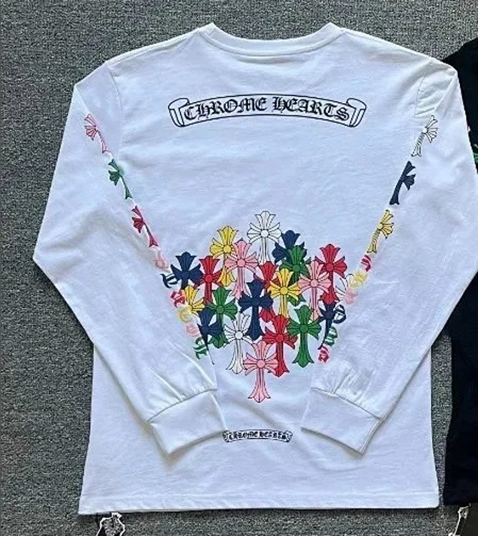Chrome Hearts CH round neck pullover long sleeve T-shirt sweatshirt -3