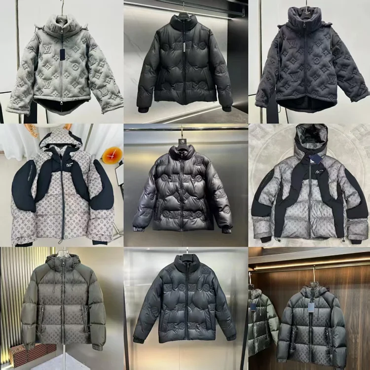LOUIS VUITTON LV FW21 patchwork warm fluffy hooded down jacket winter