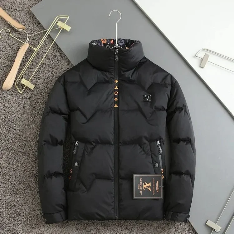 Louis Vuitton LV new stand collar printed 90 white duck down jacket metal label warm jacket