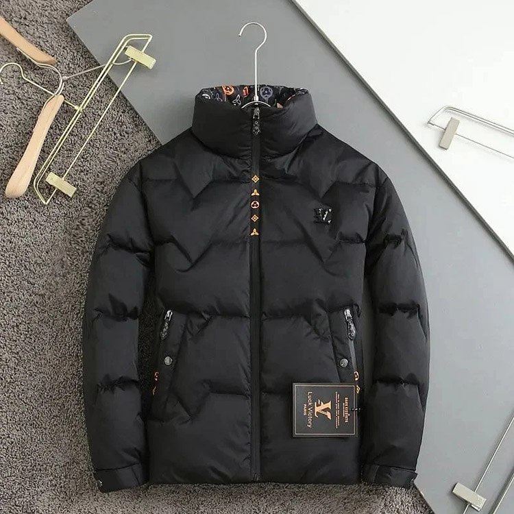 Louis Vuitton LV new stand collar printed 90 white duck down jacket metal label warm jacket -2