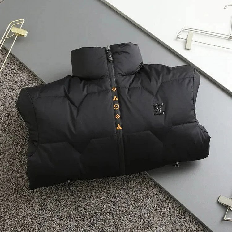 Louis Vuitton LV new stand collar printed 90 white duck down jacket metal label warm jacket -4