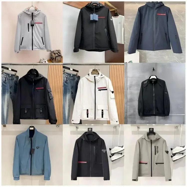 PRADA Prada Re-Nylon SS22 Logo solid color hooded waist jacket