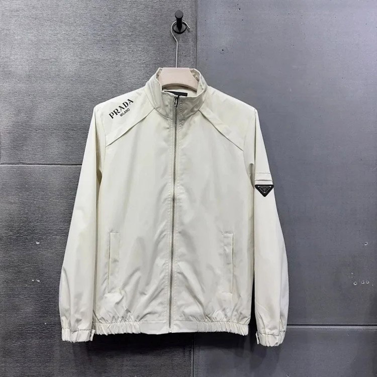 PRADA Prada Re-Nylon SS22 Logo solid color hooded waist jacket -3
