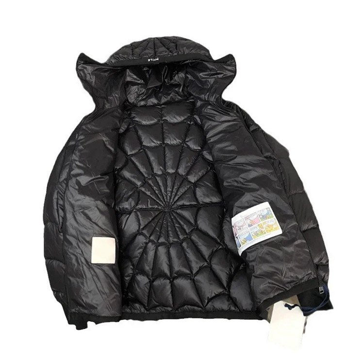  Moncler FW22 Violier Spider-Man Spider-Man zipper solid color hooded jacket down jacket -4