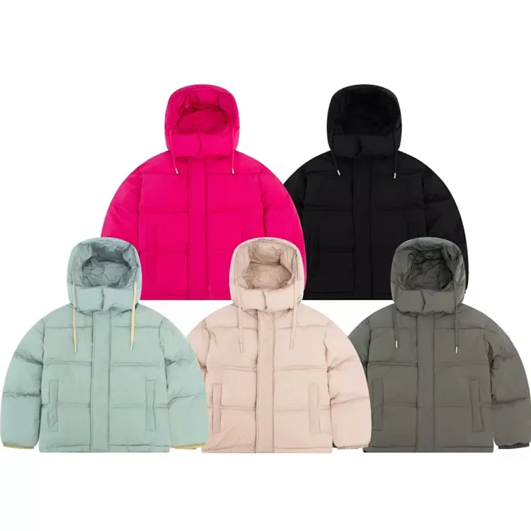 AMIPARIS New solid color hooded zipper casual lightweight down jacket