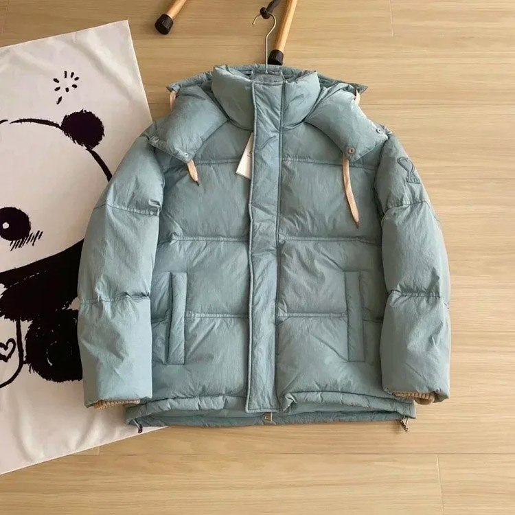 AMIPARIS New solid color hooded zipper casual lightweight down jacket -3