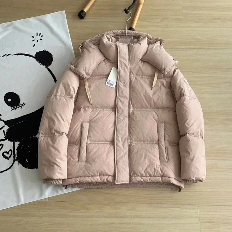 AMIPARIS New solid color hooded zipper casual lightweight down jacket -2
