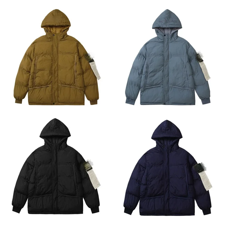 STONE ISLAND Stone Island Jacket Solid Color Logo Patch Hooded Zipper Long Sleeve