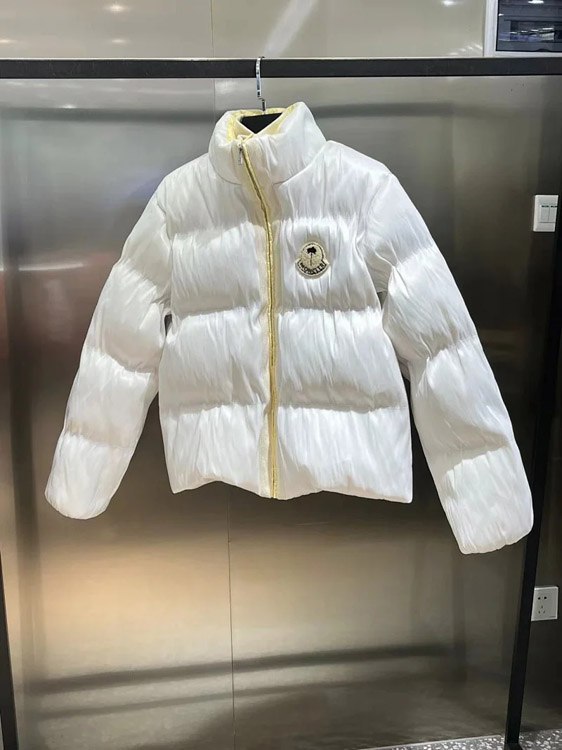 MONCLER GENIUS x Palm Angels joint model maya series solid color long-sleeved hoodless stand collar short down jacket -2