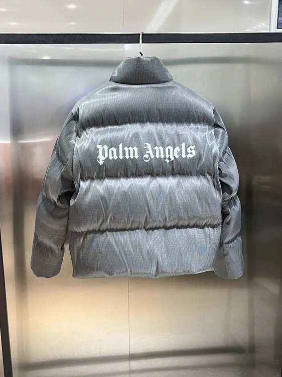 MONCLER GENIUS x Palm Angels joint model maya series solid color long-sleeved hoodless stand collar short down jacket -3