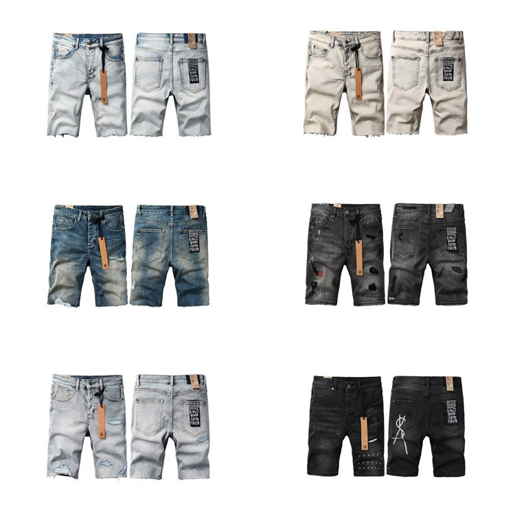  KSUBI ripped patch denim shorts, cropped pants, slim fit -2