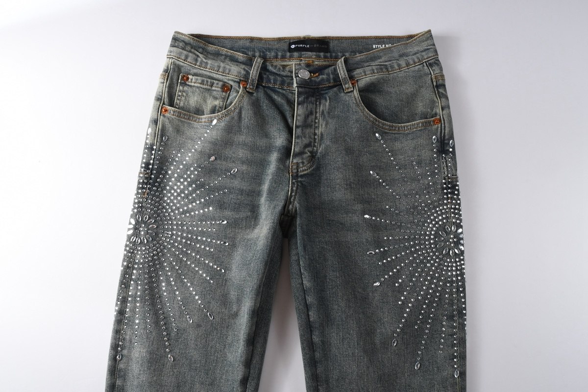Purple Brand washed, ripped, distressed, rhinestone-embellished, stretch-effect slim-fit jeans -3