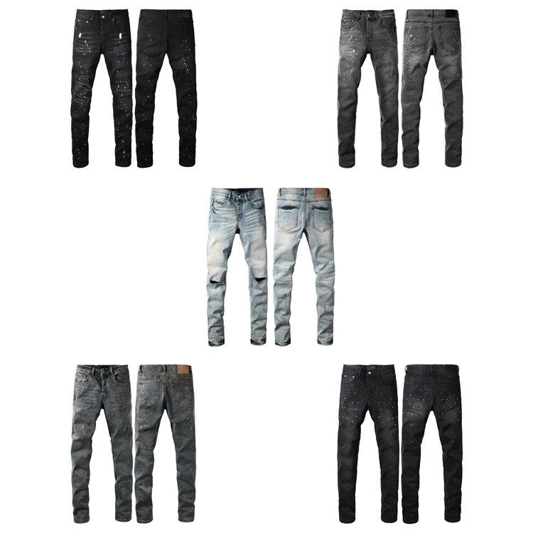 Purple Brand washed, ripped, distressed, rhinestone-embellished, stretch-effect slim-fit jeans -2