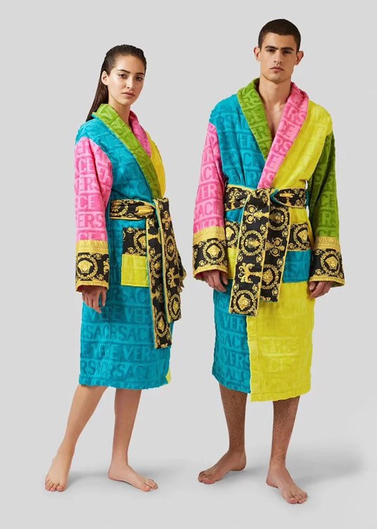  Dior Versace pure cotton absorbent terry cloth bathrobe -4